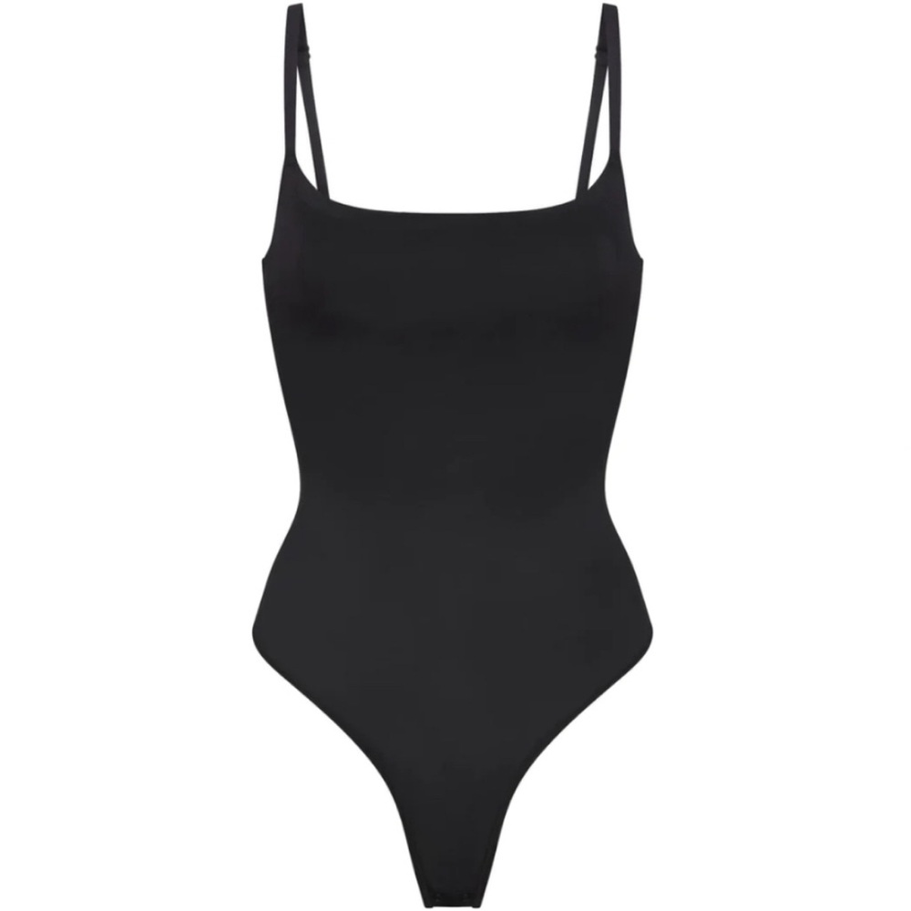 Small SKIMS Barely There Thong Bodysuit Onyx Black NEW